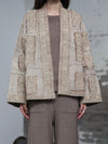 INTO THE EAST 25 Autumn/Winter Tussah Silk Patchwork Cardigan Jacket ITE-E1DGSS012SD22JK-SHA Sand